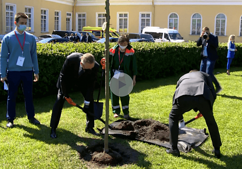 Участники Невского экологического конгресса высадили 12 деревьев у Таврического дворца